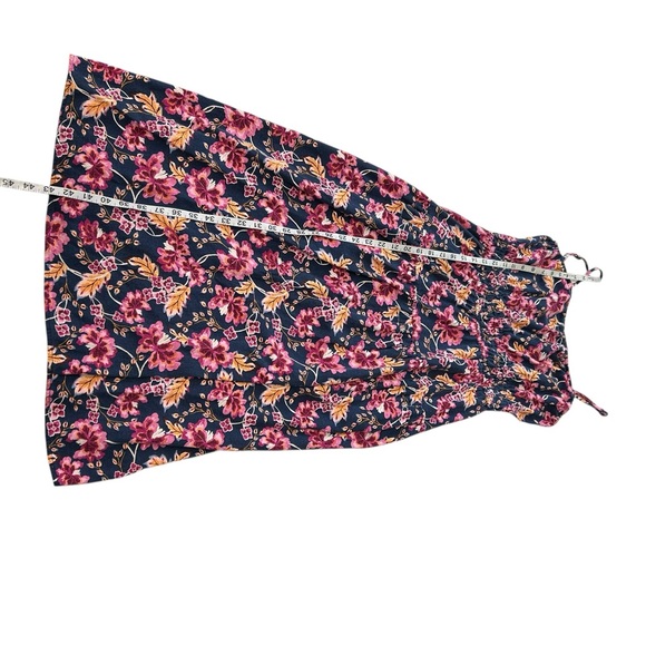 Old Navy Floral Linen Blend Midi Dress - Pink and Blue - Picture 10 of 10